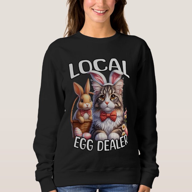 Maine Coon Katt Påsk med Söt Maine Coon Katt T Shirt (Framsida)