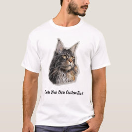 Maine Coon Katt Skapa din egen anpassade text  T Shirt