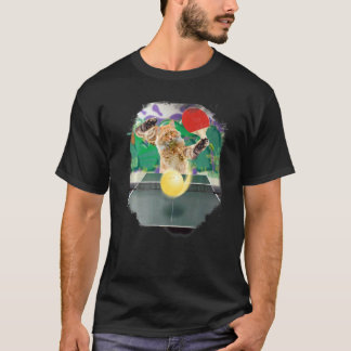 Maine Coon Katt som spelar bordtennis ping pong pr T Shirt