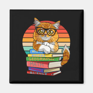 Maine Coon Katt Tillbaka Till Skolan Lärares Husdj Magnet