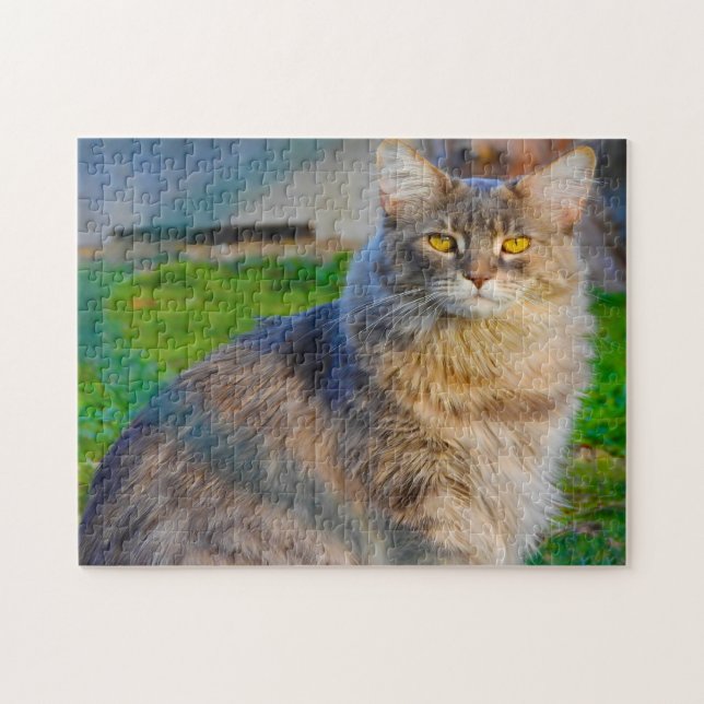 Maine Coon Katter. Pussel (Horisontell)