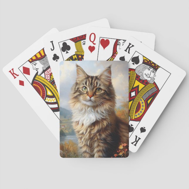 Maine Coon Kitten Porträtt Casinokort (Baksidan)