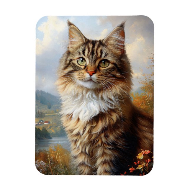 Maine Coon Kitten Porträtt Flexible Magnet (Vertikal)