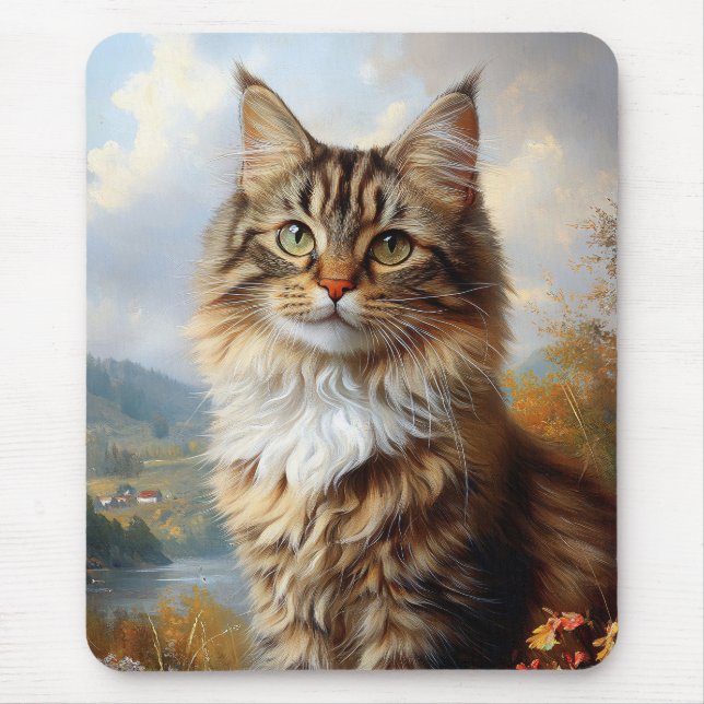 Maine Coon Kitten Porträtt Musmatta (Framsidan)
