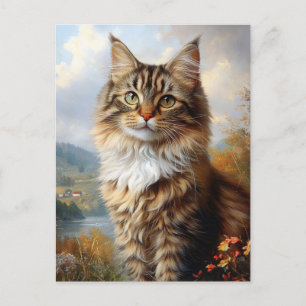 Maine Coon Kitten Porträtt Vykort