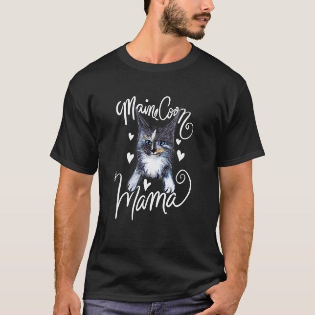 Maine Coon Mamma Dilute Calico T Shirt (Framsida)