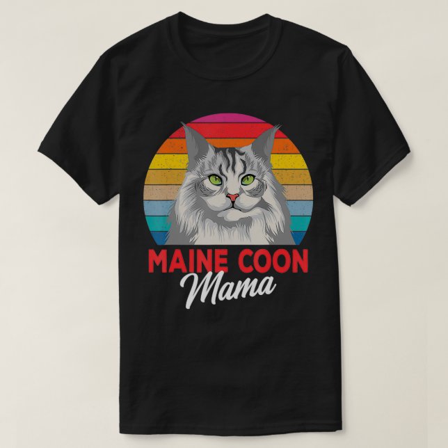 Maine Coon Mamma Funny Cat Owner Älskare Gift T Shirt (Design framsida)