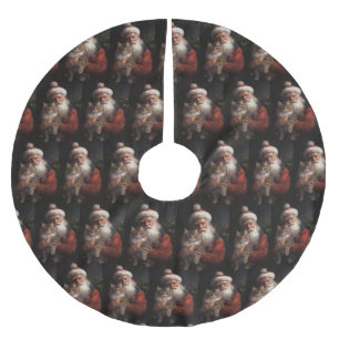 Maine Coon med Jultomten julafton Julgransmatta Borstad Polyester