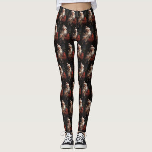 Maine Coon med Jultomten julafton Leggings