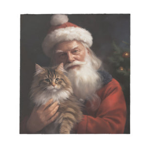 Maine Coon med Tomte Festlig jul  Anteckningsblock