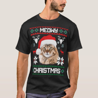 Maine Coon Meowy Christmas Ugly Sweater Cat Gift L T Shirt