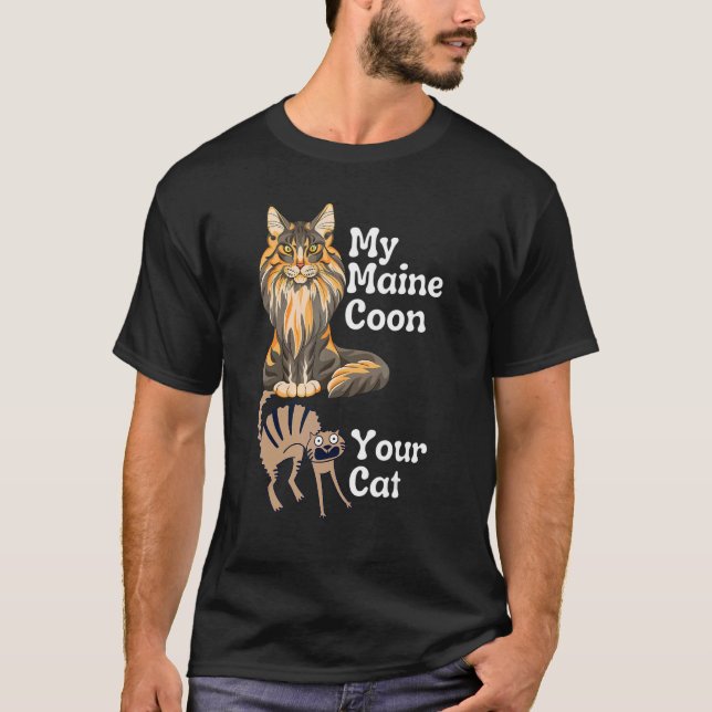 Maine Coon mot din katt Maine Coon T Shirt (Framsida)
