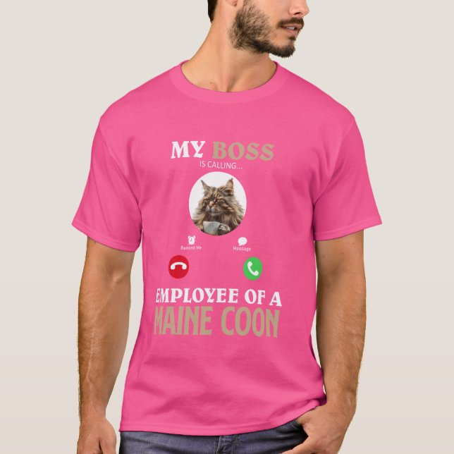 Maine Coon MY CHEF ANSTÄLLD TILL EN MAINE COON Cat T Shirt (Framsida)