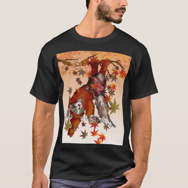 maine coon på hösten Stor T Shirt (Framsida)