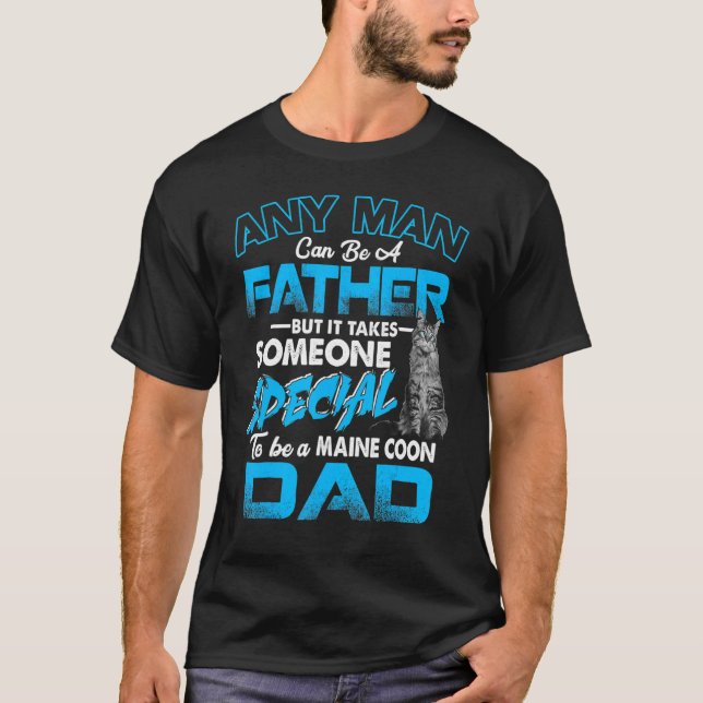 Maine Coon Pappa Cat Fars dag Presenter T Shirt (Framsida)