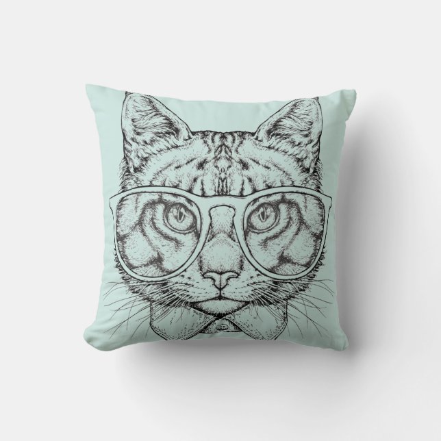 Maine Coon Porträtt Kudde (Framsida)