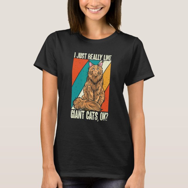 Maine Coon Retro Vintage Katt T Shirt (Framsida)