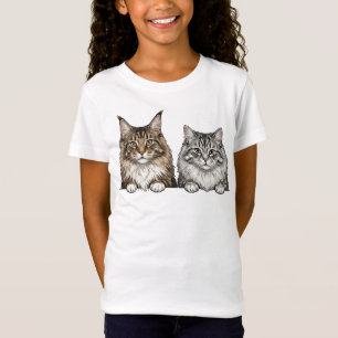 Maine Coon & Silver Tabby för kattmamma T Shirt