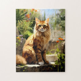 Maine Coon Sitta i Garden Pussel