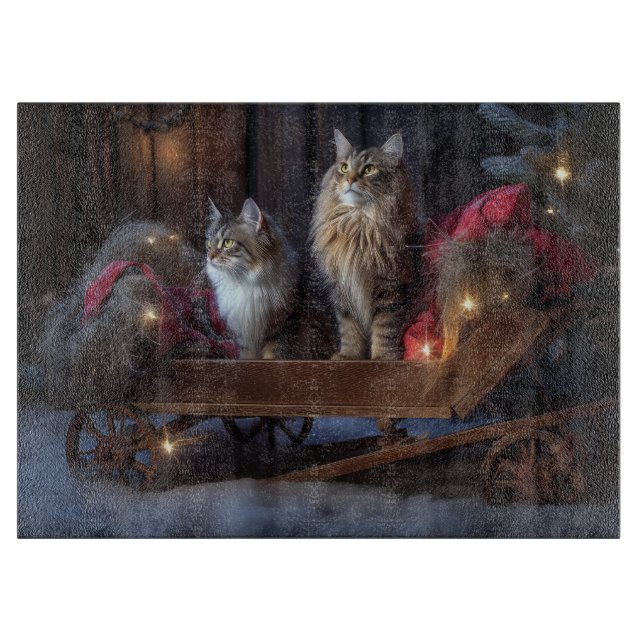 Maine Coon Snowy Sleigh juldeeller (Framsidan)