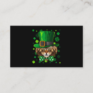 Maine Coon St patricks day Cat Leprechaun Hat Sham Visitkort