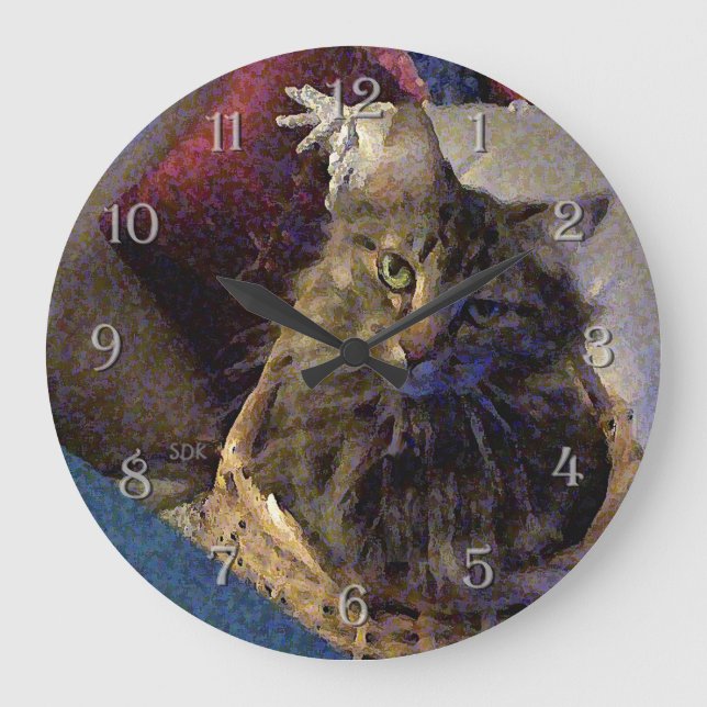 Maine Coon Tabby katt Stor Klocka (Framsida)