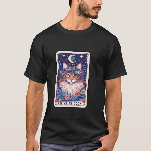 Maine Coon Tarotkort T Shirt (Framsida)