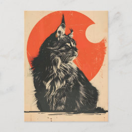 Maine Coon Vintage Art Vykort