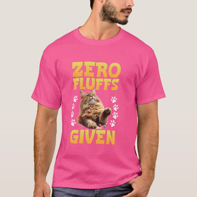 Maine Coon ZERO FLUFFS GIVEN Funny Maine Coon Owne T Shirt (Framsida)