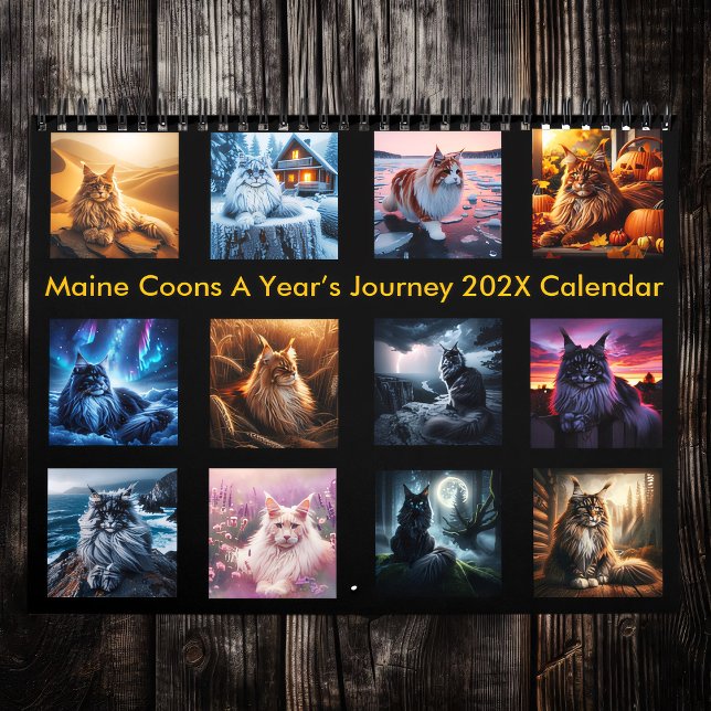 Maine Coons A Year's Journey 202X Kalender (Skapare uppladdad)