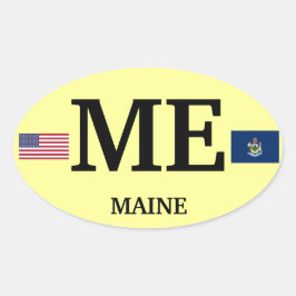 Maine* Europea-stil Oval Sticker Ovalt Klistermärke