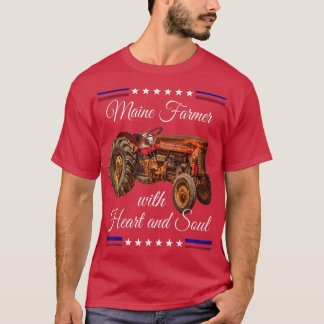 Maine Farmer Retro T Shirt
