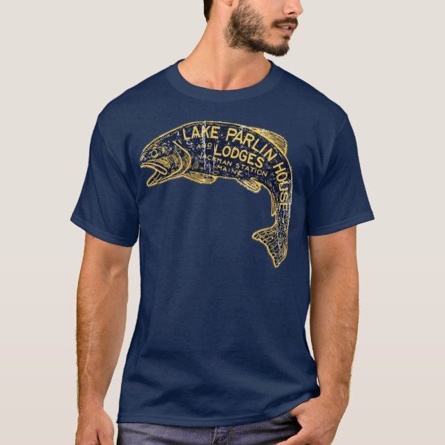 Maine Fishing T-Shirt - Sjö Parlin Lodge Jackman (Framsida)