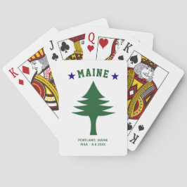 Maine Flag Tree Star Wedding Favor Custom Text Casinokort