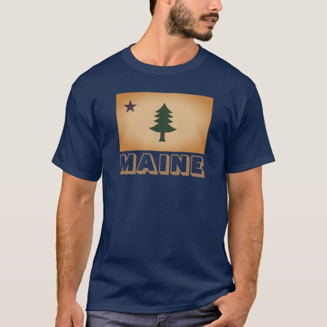 Maine-Flagga (1901-1909) T Shirt (Framsida)