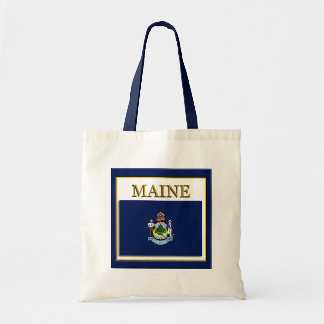 Maine Flagga Design Budget Toit Bag Tygkasse (Framsidan)