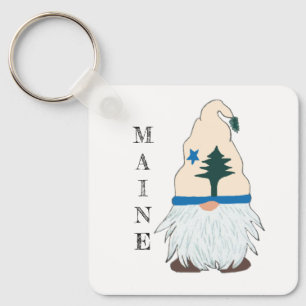 Maine Flagga Gnome Hat Nyckelring