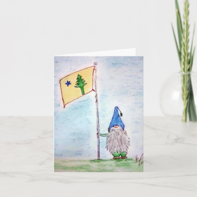 Maine Flagga Tack Kort (Framsida)