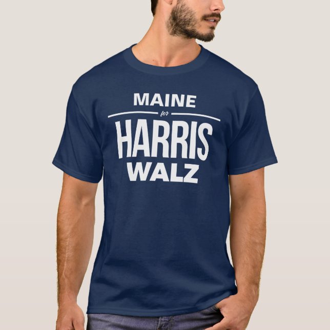 Maine for Harris Walz T Shirt (Framsida)