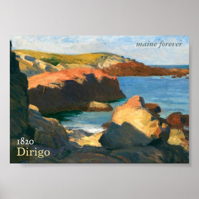 Maine Forever Bicentennial Frimärke Art Poster (Framsidan)