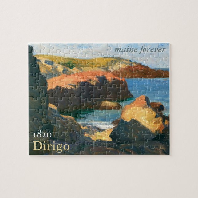 Maine Forever Bicentennial Frimärke Jigszle Puzzle Pussel (Horisontell)