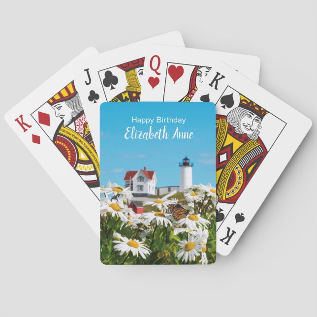 Maine-fyr för hörselljus, sommar Daisy Casinokort (Baksidan)