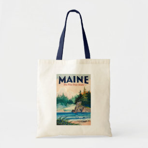 Maine fyr Konstnärlig illustration Resa Konst Tygkasse