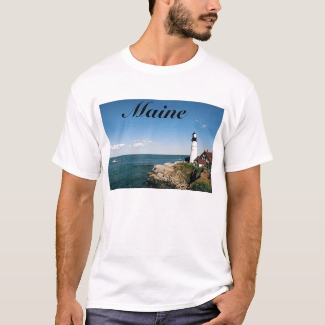 Maine fyr på det Portland huvudet T Shirt (Framsida)