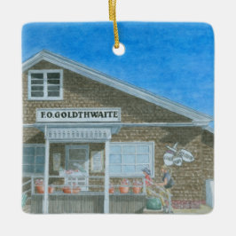 Maine General Store Watercolor Julgransprydnad Keramik