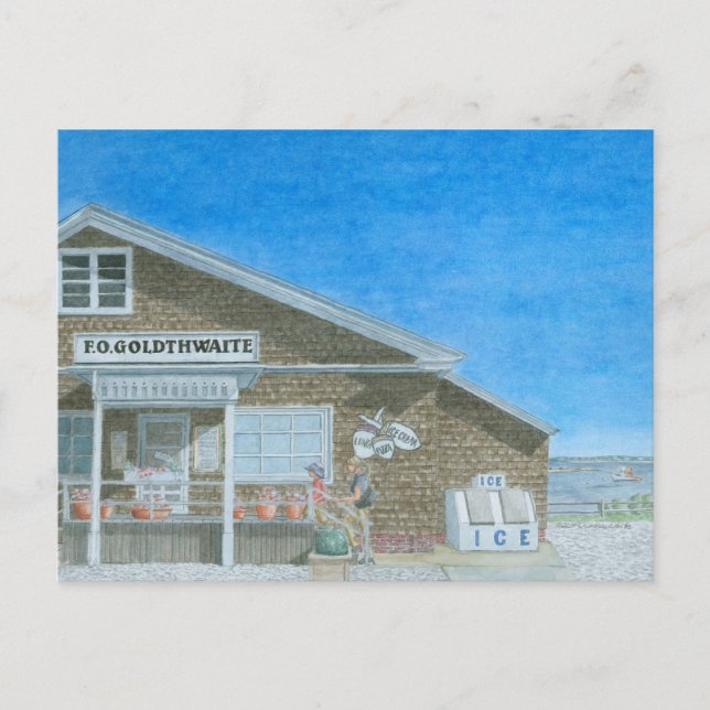 Maine General Store Watercolor Vykort (Framsida)
