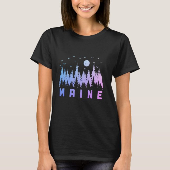 Maine Gräs Träd Pride State Nature Älskare Forest  T Shirt (Framsida)