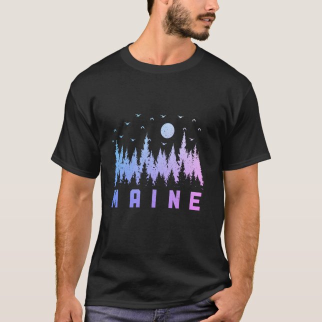 Maine Gräs Träd Pride State Nature Älskare Forest  T Shirt (Framsida)