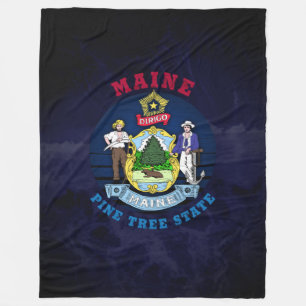 MAINE GRÄS TRÄD STATLIG FLAGGA FLEECEFILT