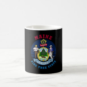 MAINE GRÄS TRÄD STATLIG FLAGGA KAFFEMUGG